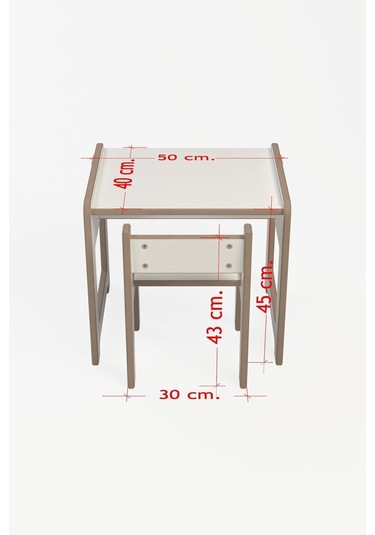 Montessori Çocuk Oyun Ve Aktivite Masası Ve Sandalye Beyaz
