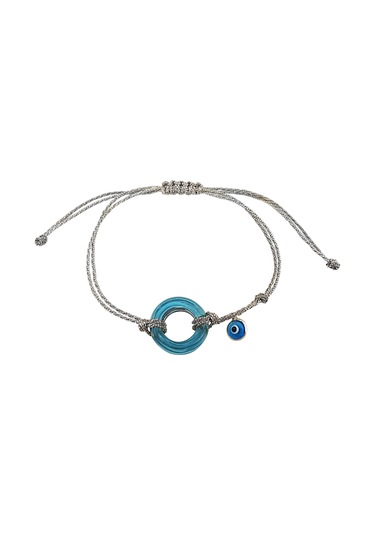 El Yapımı Cam Gümüş Nazarlı Bileklik N11.11720