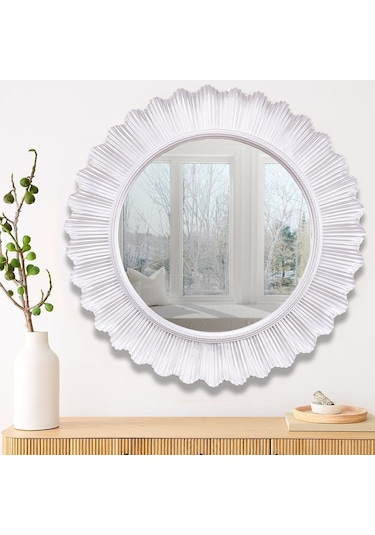 Flashy Yuvarlak Ayna İnci Ceviz