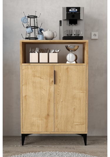 1203 Ada Çok Amaçlı Dolap , Kahve Köşesi , Kiler Dolabı , Mutfak Standı 2 Kapılı - Safir Safir