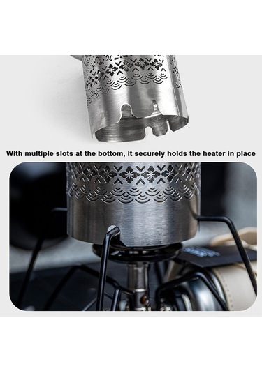 Novahub Portatif Kamp Gaz Ocak Isıtıcı Paslanmaz Çelik Kamp Isıtma Kapağı, Açık Alan Yürüyüşü İçin Depolama Çantası İle