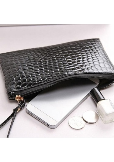 Dancemonkey Timsah Telefon Suni Para Kırmızı Kadın Gül Deri Debriyaj Cüzdanı Cüzdan Çanta Çanta Bozuk Lq Pembe