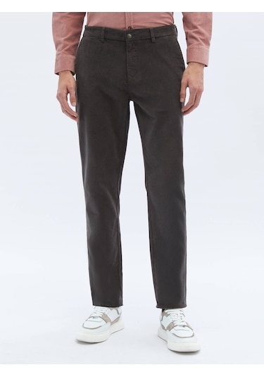 Gri Dokuma Regular Fit Kadife Casual Pamuk Karışımlı Pantolon 659489 Gri