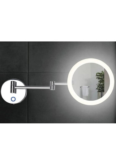 Banyo Makyaj Aynası, Ledli Gün Işığı , Çift Kollu Paslanmaz Çelik , Ip44, Büyüteçli 3x - Krom Krom