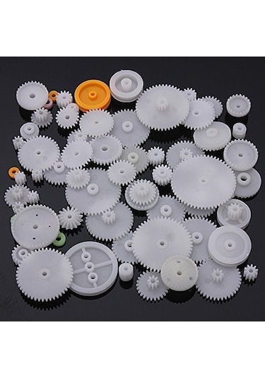 75 Parça Plastik Dişli Çark Seti Dc Motor - Dıy - Hobi Seti