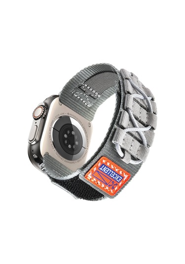 iOs Watch Uyumlu  7 45mm Zore Krd-112 Orbital Örgülü Halat Tasarımlı Naylon Kumaş Hasır Kordon-yeşil