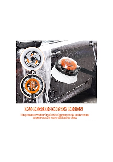 Maiyame Yüksek Basınçlı Yıkama Makinesi Erişimiyle Dönen, Su Geçirgen, Ev Ve Araç Temizliği Fırçası - Evrensel Bağlantı, 1 Adet Daire Fırça