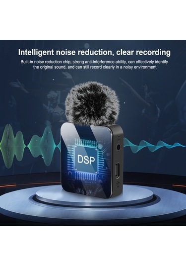 Type-c Telefon İçin Puluz Kablosuz Yaka Mikrofon Type-c Alıcı Siyah Type-C 1 TX + 1 RX