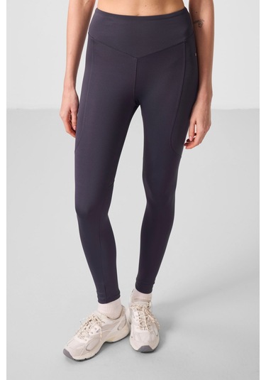Antrasit Standart Fit Esnek Performans Kadın Tayt - 94666 Antrasit