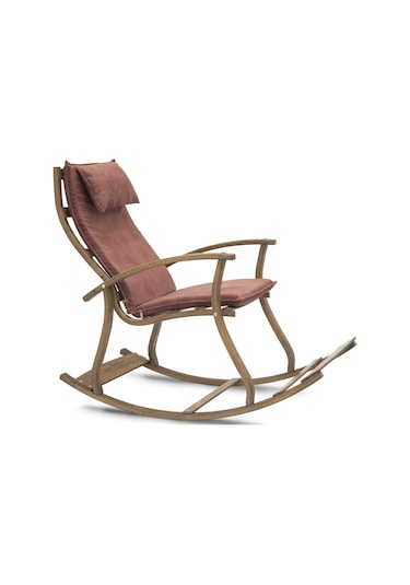 Emideco Ahşap Demonte Sallanır Sandalye Gül Kurusu