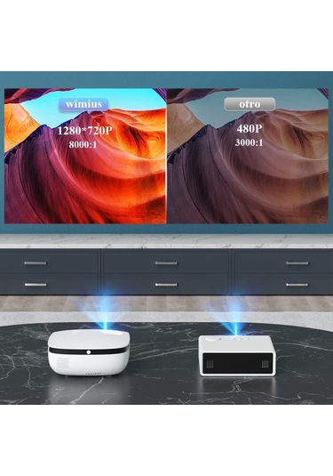 Wimius S25 Mini Wifi ve Bluetooth Özellikli 1080P Destekli Projektör