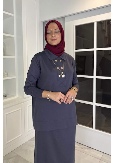 Sare Triko Takım Antrasit Çok Renkli