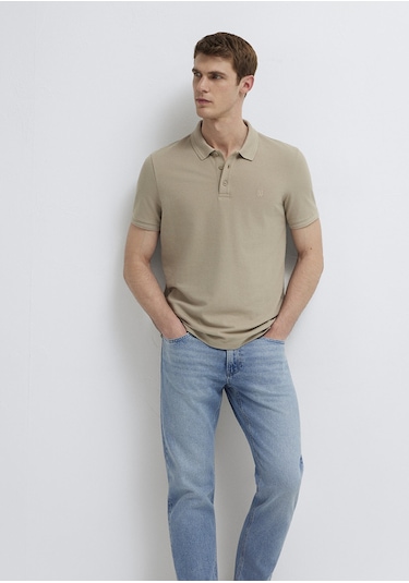 Mavi - Bej Polo Tişört 064946-80697