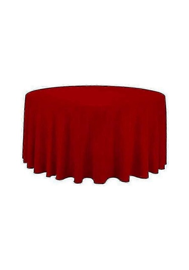 Düğün Partisi İçin Beyaz Siyah Kırmızı Mavi Altın Renginde Polyester Yuvarlak Masa Örtüsü Çap 140cm Kırmızı Diğer