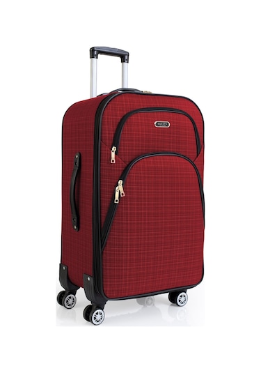 Oleets 8 Tekerli Su Geçirmez Ultra Kalite Kumaş Orta Boy Valiz Bordo