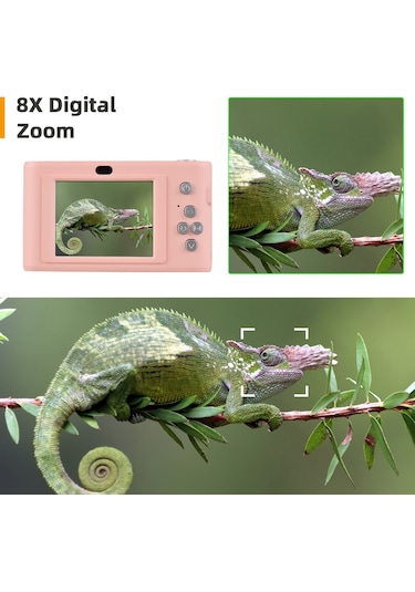 1080p Dijital Kamera Video 50mp Fotoğraf Çift Lens 2.4 İnç Ekran 8x Zoom