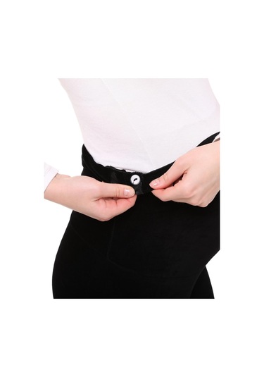 Luvmabelly Myra8050 Beli Ayarlanabilir Kışlık Kadife Hamile Tayt -siyah-siyah
