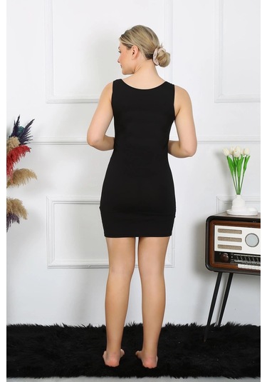 Giyim Bayan Kalın Askılı Tunik Body Siyah Siyah