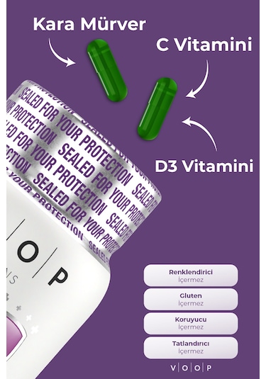 Voop Beta Glukan 1.3-1.6 Kara Mürver Vitamin C Çinko 30 Kapsül