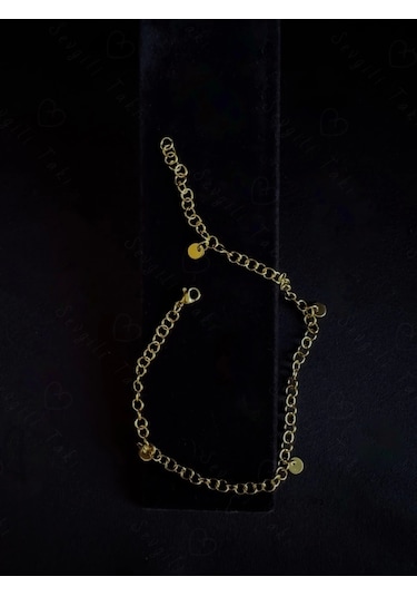Gold Zincirli Çelik Halhal Mutluluk Serisi Altın