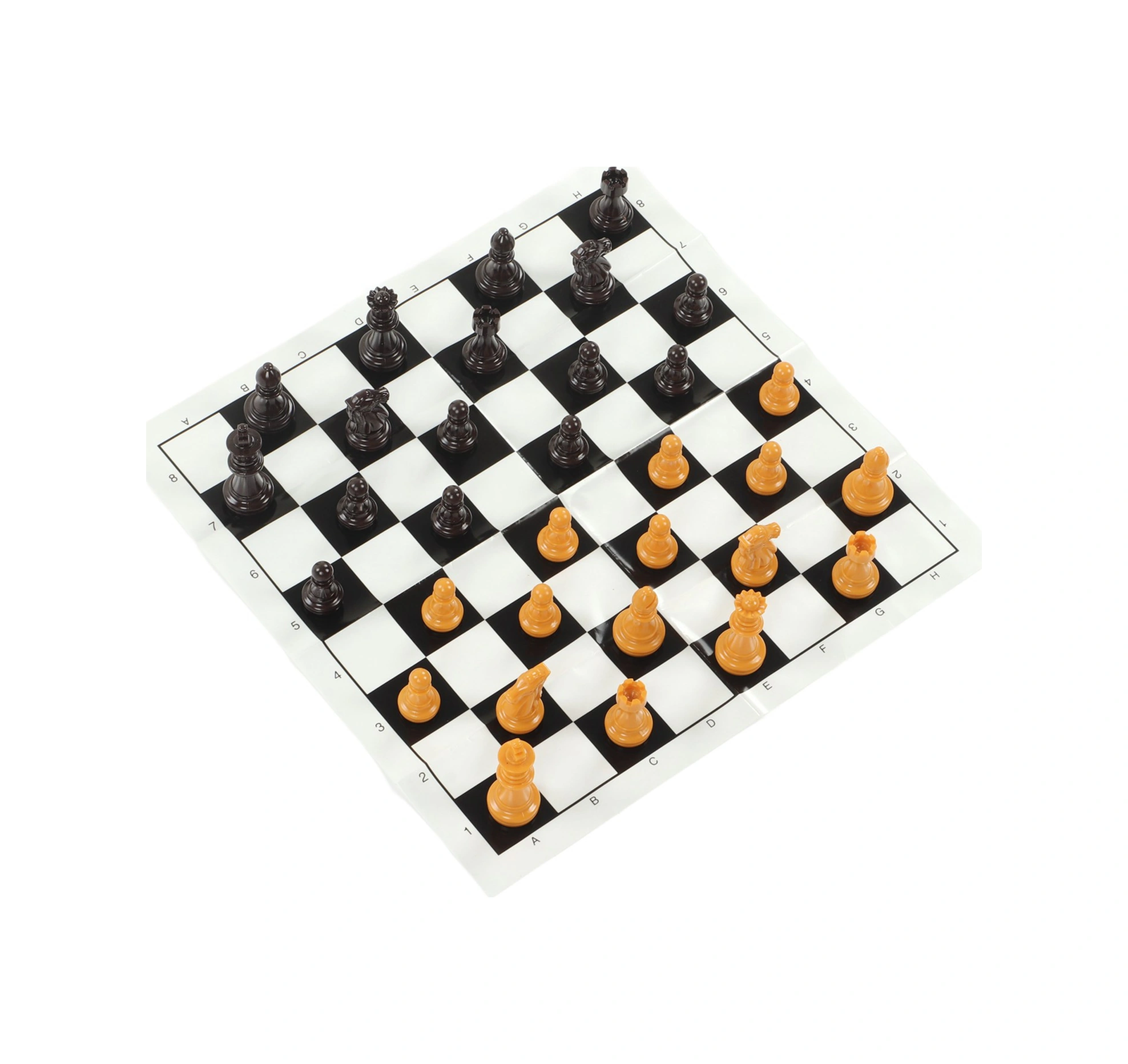 Vkemall Taşınabilir Plastik Satranç Seti - 25cm Folyo Tahta Ve Kumaş Çanta İle, Aile, Seyahat, Kamp İçin Zeka Egzersizi Oyunları