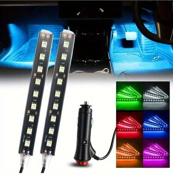 Trendooze 12v Araç İçi Led Zemin Aydınlatma Neon Dekor Şerit Mavi Renk Turcoshop11 2 Adet Araç Aksesuarları