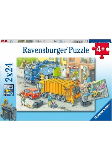 Ravensburger 2x24 Parça Puzzle Çöp Kamyonu 050963