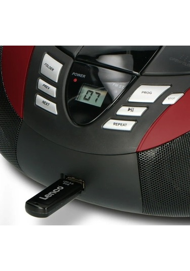 Lenco Scd-37 Usb Kırmızı - Taşınabilir Fm Radyo Cd Ve Usb Oynatıcı - Kırmızı
