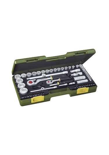 Proxxon 23286 1/4" Ve 1/2" Cırcır Kollu 65 Parça Lokma Takımı Ve
