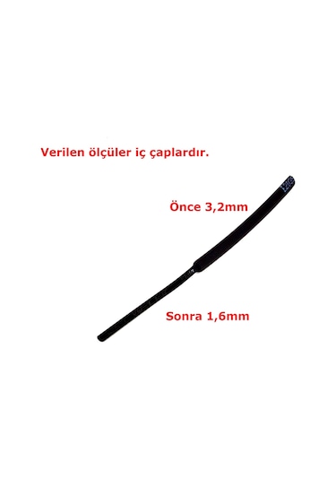 1 Metre 3,2mm Siyah Isı İle Daralan Makaron Kablo Izolasyon