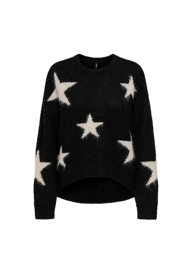 Only Onlazu Ls Star O-neck Knt Siyah