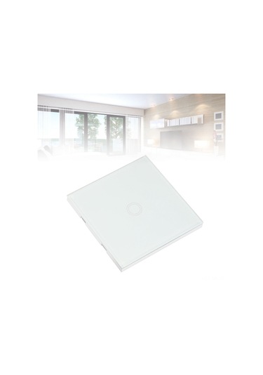 Mufunye 86 Tipi Cam Panelli Ev Duvar Lambası: Akıllı Dokunmatik Anahtar + 433mhz Kablosuz Uzaktan Kumanda, 110-240v Beyaz Tekli Kontrol