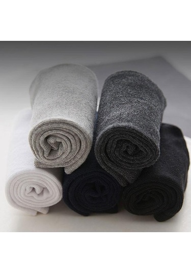 Beyaz 5 Çift/grup Yüksek Kaliteli Erkek Pamuk Çorap Iş Sonbahar Kış Deodorantı Nefes Adam Uzun Çorap Beyaz