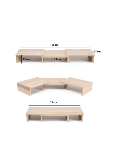 Çift Monitör Standı Ekran Yükseltici Bilgisayar Masaüstü Düzenleyici