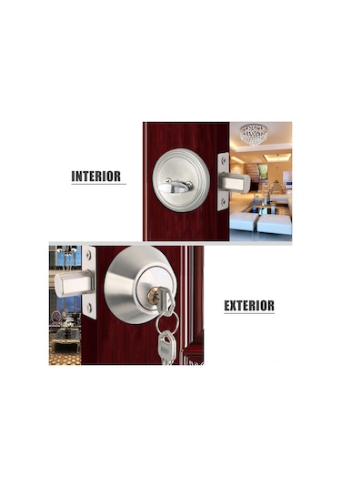 Folinda Gizlilik Odası/banyo Kapı Kilidi - Paslanmaz Çelik Gövde, Bakır Kilitleyici, 3 Anahtar, 30-45mm Kalınlık Uyumlu