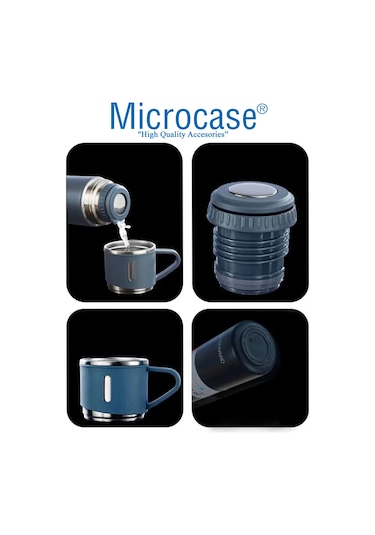 3 Bardak 500 ml Sıcak Soğuk Tutan Termos Gri - AL3678 Gri