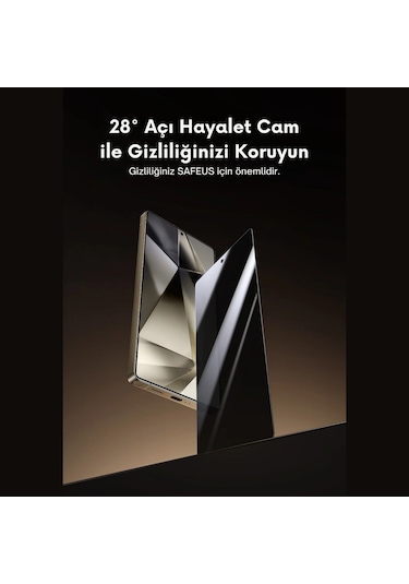 Safeus Tam Kaplayan Hayalet Parmak İzi Bırakmayan Safir Ekran Koruyucu Cam , Samsung S24 Ultra İle Uyumlu