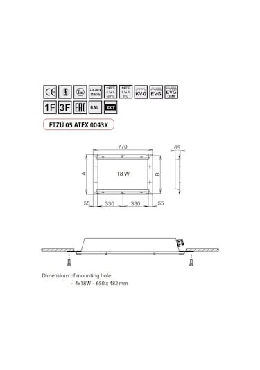 Ex-Proof Sıvaaltı Floresan Armatürler 4X18W Beyaz