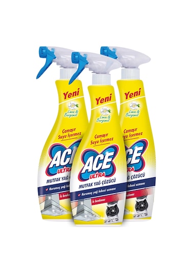 Ace Çamaşır Suyu İçermez Ultra Köpük Mutfak 3 x 700 ML