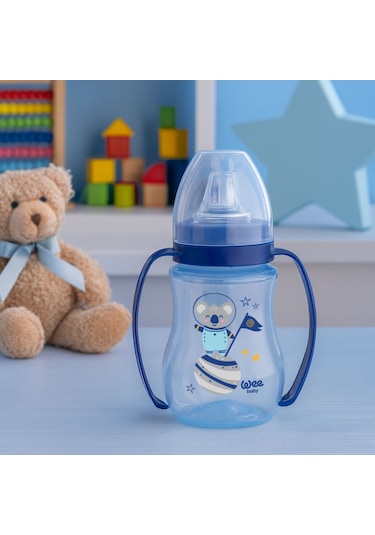 Wee Baby Kulplu Antikolik Akıtmaz Alıştırma Bardağı 250 ML Mavi