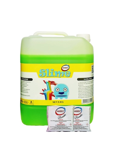 Akbel Zıp Zıp Şaka Hamuru Fosforlu Yeşil 5kg+200 Gr Boraks