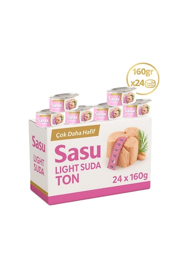 Sasu Light Suda Ton Balığı Bütün Dilim 24 x 160 G