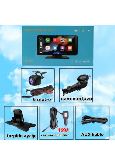 Otomobil 7 İnç Dokunmatik Android Auto Carplay Ekran Aux-bt-fm