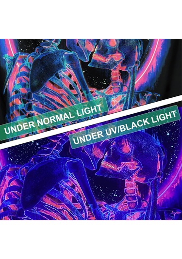 Geekyou Neon Kırmızı Dudaklı Aşık Kelle Desenli Işıklı Duvar Örtüsü - Salon Odası Dekorasyonu Için Parlak Polyester Tapestri Gösterildiği Gibi