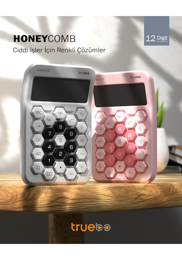 Truebo HoneyComb Pembe Renkli Hesap Makinesi