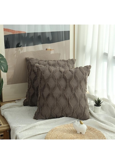 Katı Kanepe Bel Yastık Örtüsü Yastık 40x40/45x45/50x50 Ev İçin Dekoratif Kırlent Kılıfı Gri