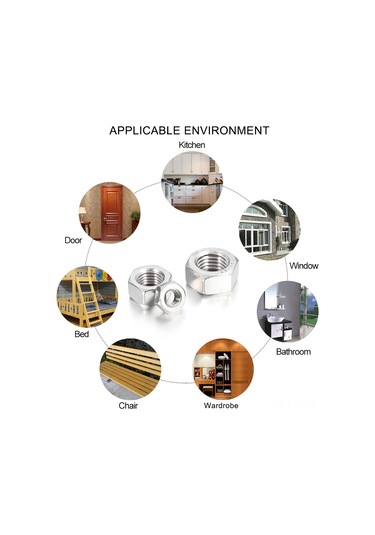 Jeehugo M12 304 Çelik A2 Dın934 Beyaz Çinko Kaplama Altıgen Somun Mutfağı 5 Adet - Dürtü Yok, Dayanıklı, İyi İşçilik