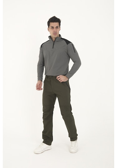 Camp Scoutland Camp595 Outdoor Tactical Softshell Su Ve Rüzgara Dayanıklı İçi Polarlı Kışlık Erkek Taktik Pantolon Haki Haki