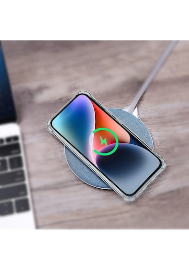 İphone 14 Pro Max Kılıf Round Seri Köşe Korumalı Şeffaf Silikon Kapak