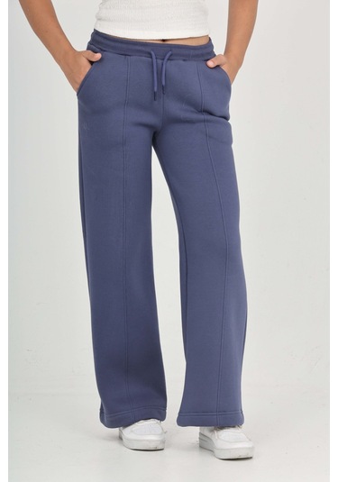 Toontoy Kız Çocuk Nervür Detaylı Eşofman Alt İndigo